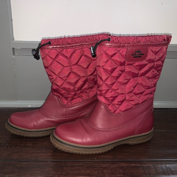 Coach Sparrow Red Boots - Size 8 - Picture 3 of 3